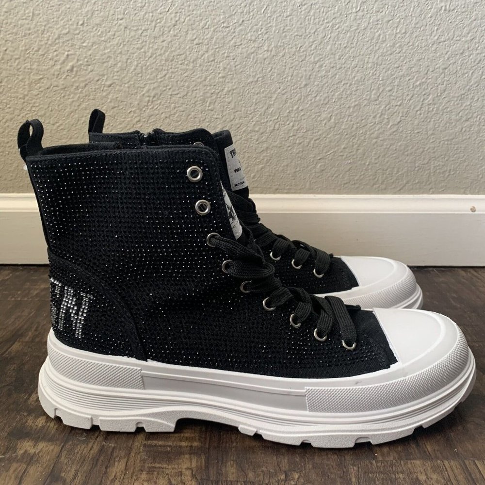 True Religion Black and White High-Top Sneakers